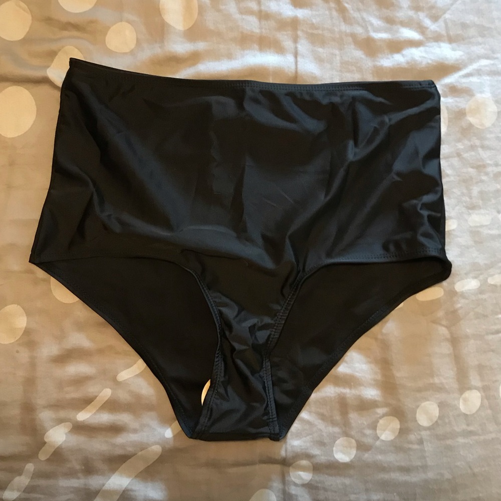 High-Waisted Black Bikini Bottoms